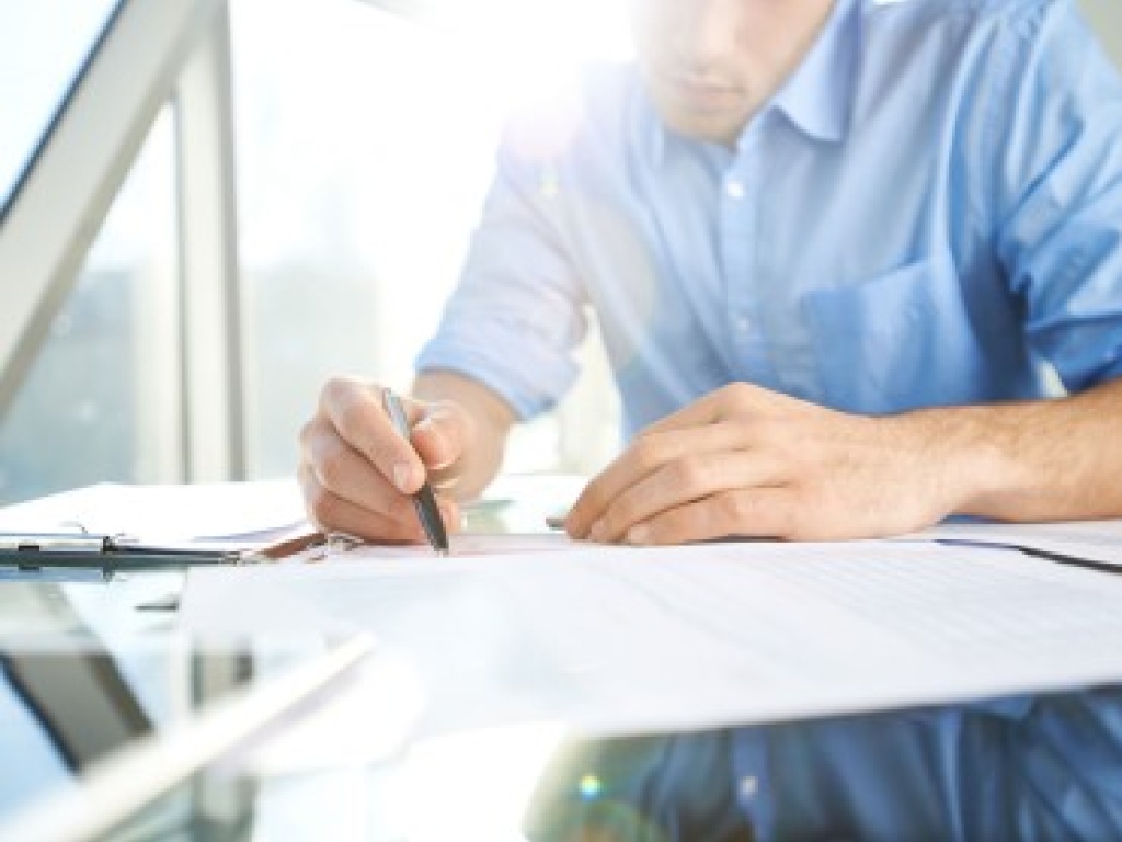 man writing