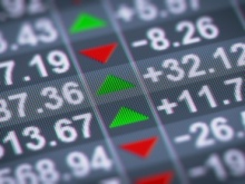 Market figures with green and red arrows indicting their rise and fall